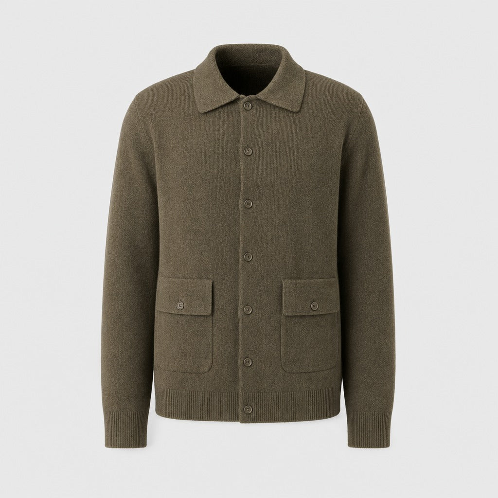 Men’s Textured Button-Front Overshirt Jacket product front