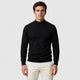 Men’s Thick Cotton High Collar Jumper Black front