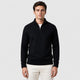 Men’s Thick Zip-Up Knit Jumper Black front