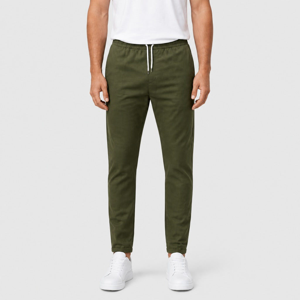 Men’s Twill Joggers with Pockets Green