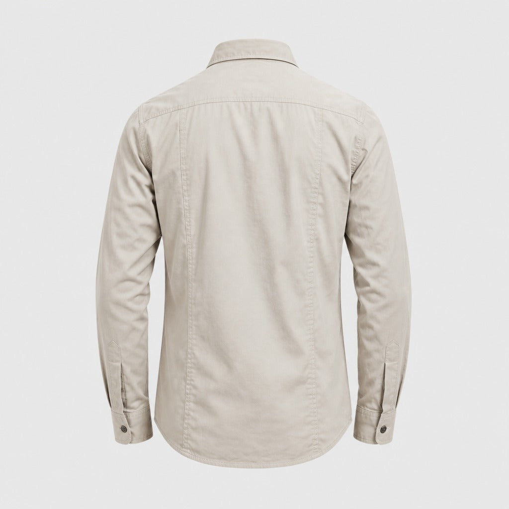 Men’s Utility Shirt with Chest Pockets Beige product back