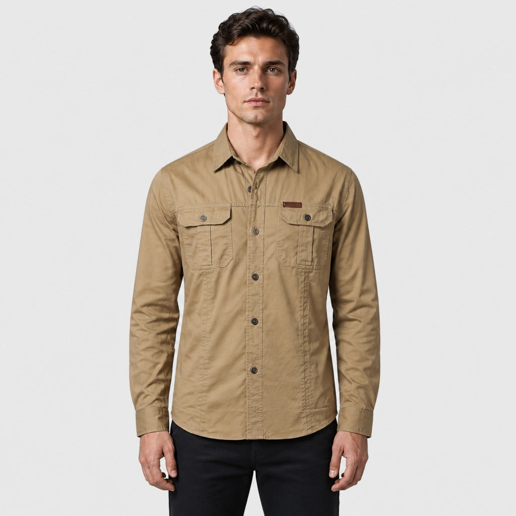Men’s Utility Shirt with Chest Pockets Khaki