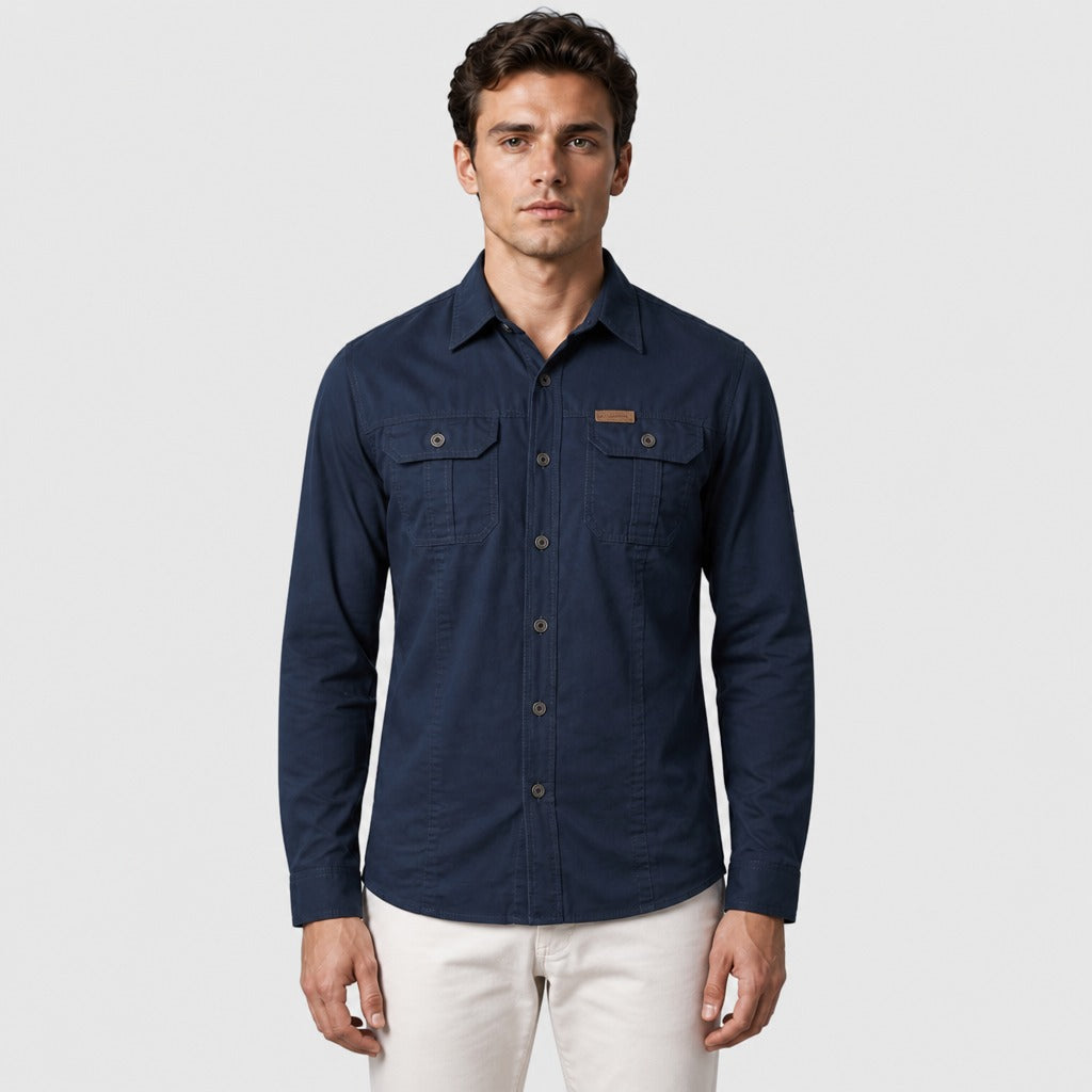 Men’s Utility Shirt with Chest Pockets Dark Blue