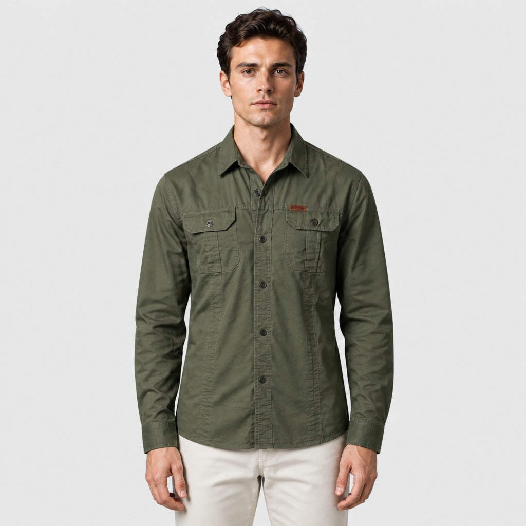 Men’s Utility Shirt with Chest Pockets Military Green
