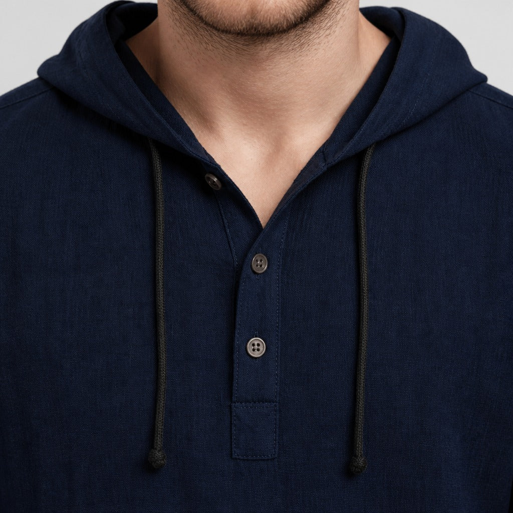 Men’s V-Neck Hooded T-Shirt detail