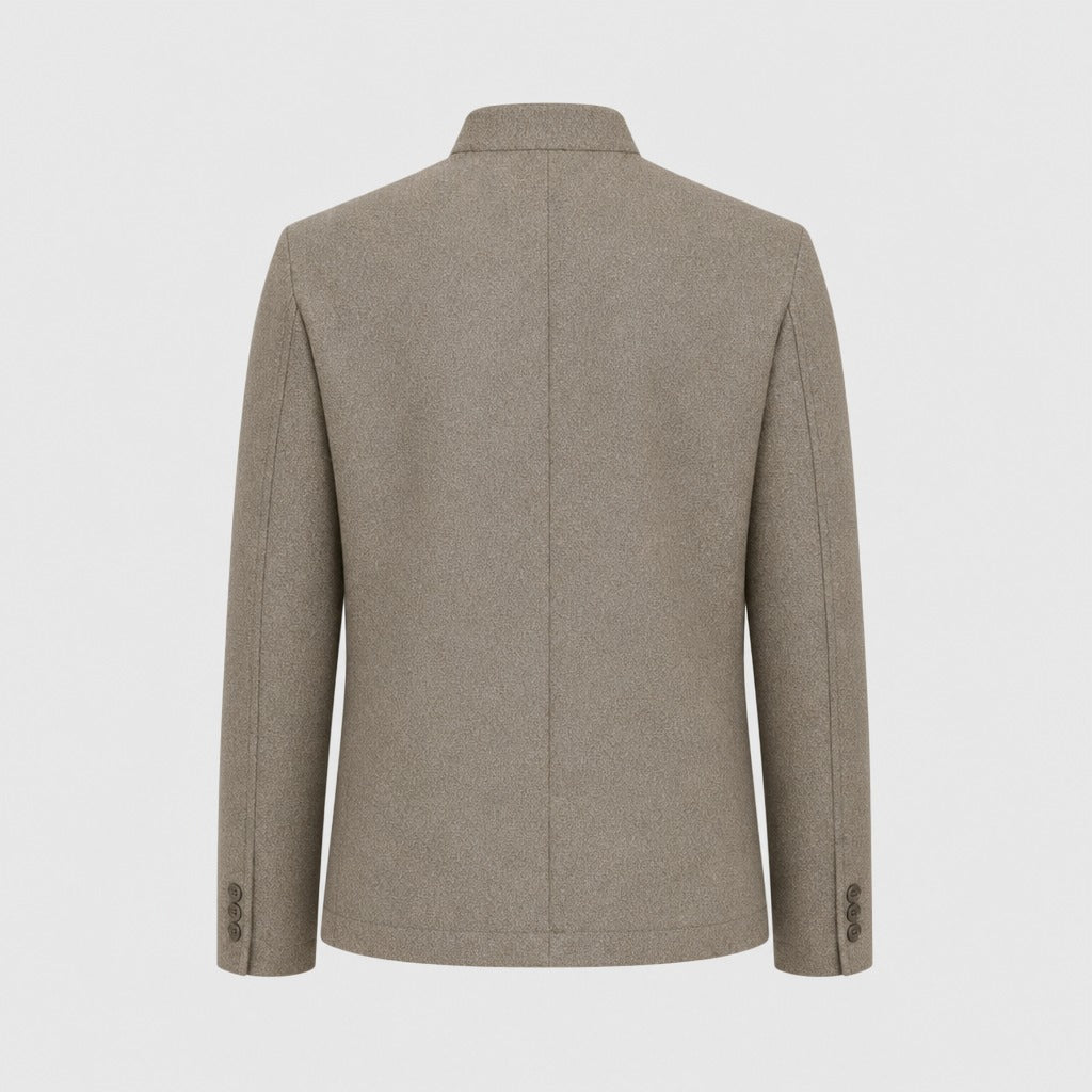 Men’s Velvet Button-Front Jacket with Cashmere Lining Desert Taupe product back