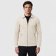 Men’s Waffle Knit Zip-Front Jacket Beige front