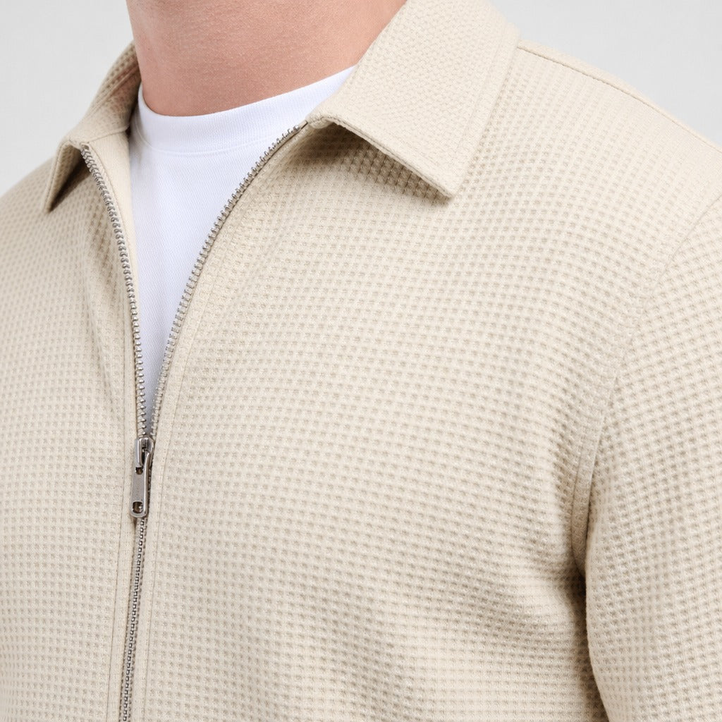 Men’s Waffle Knit Zip-Front Jacket detail
