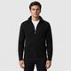 Men’s Warm Acrylic Velvet Zip Jacket Black front
