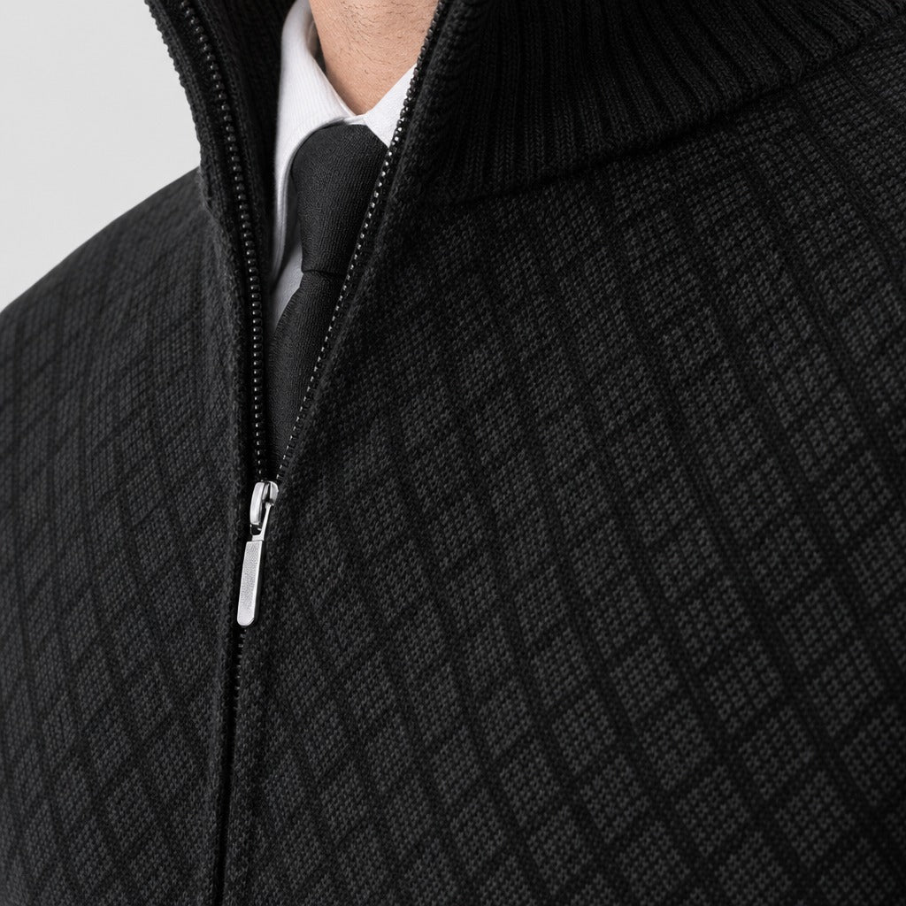 Men’s Warm Acrylic Velvet Zip Jacket detail