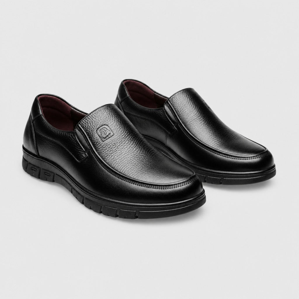 Men’s Waterproof Leather Slip-On Shoes Black pair