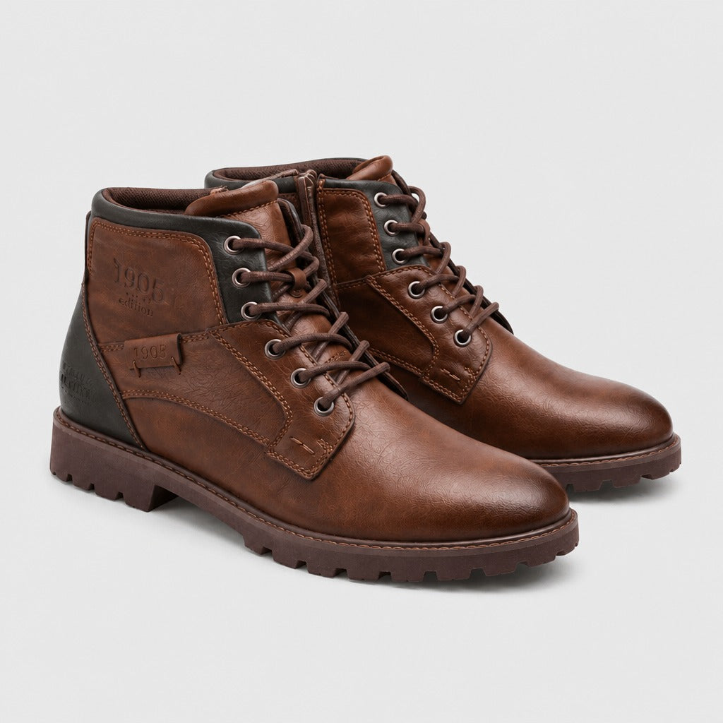 Men’s Waterproof Motorcycle Combat Boots Brown pair