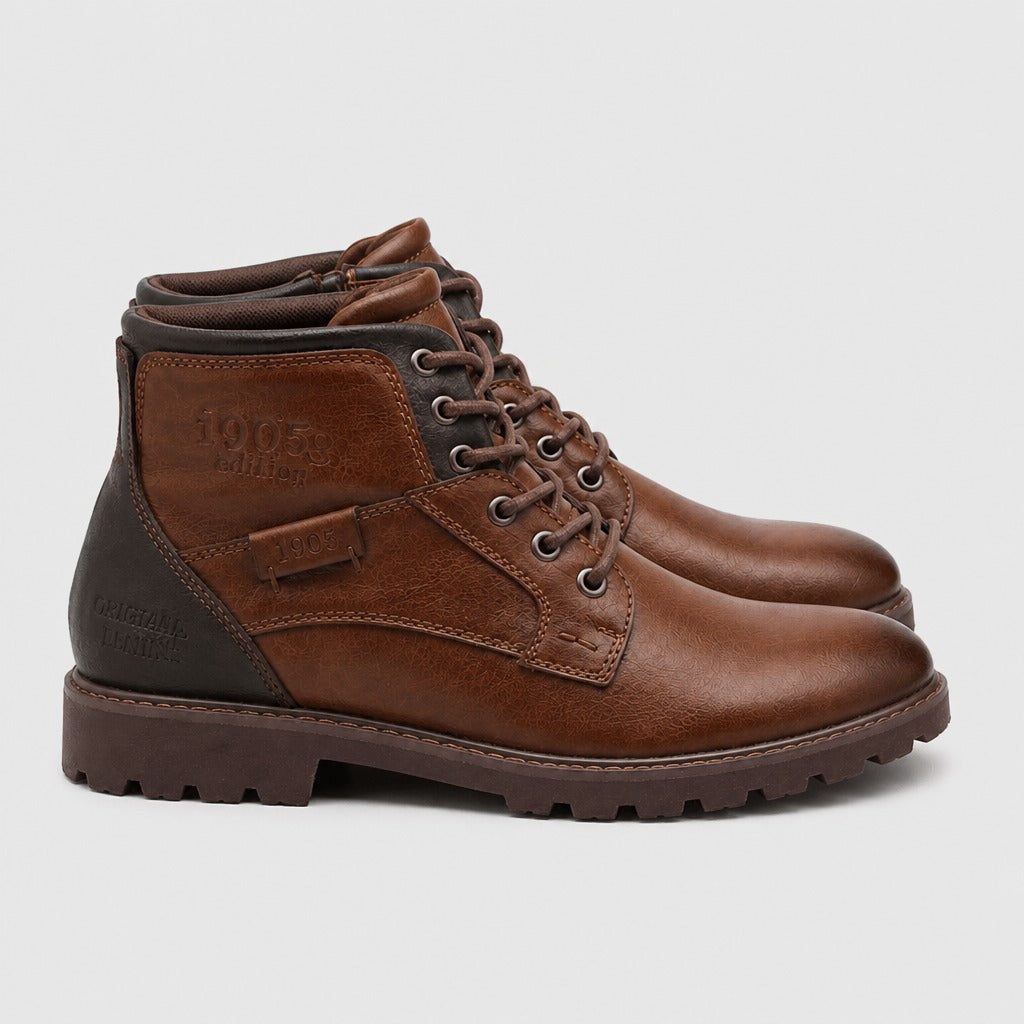 Men’s Waterproof Motorcycle Combat Boots Brown side view