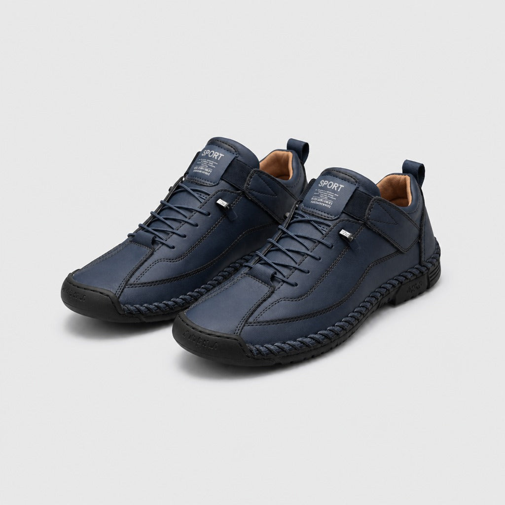 Men’s Wide Fit Lace-Up Hiking Shoes Blue