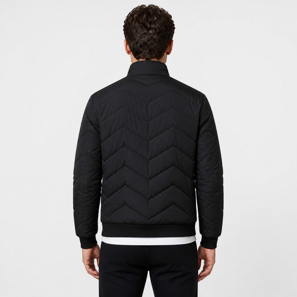 Men’s Windproof Zip-Up Jacket with Pockets Black back