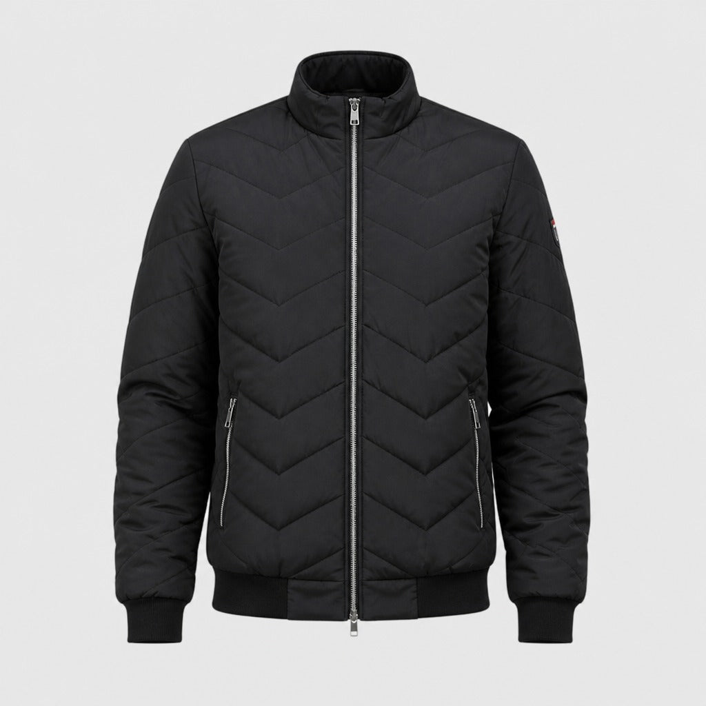 Men’s Windproof Zip-Up Jacket with Pockets Black product front