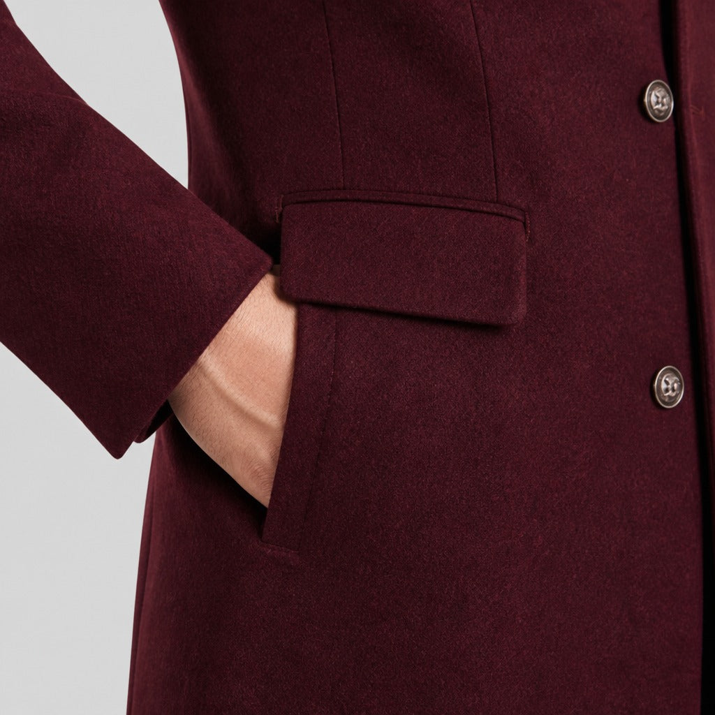 Men’s Wool Blend Lapel Coat with Pockets detail
