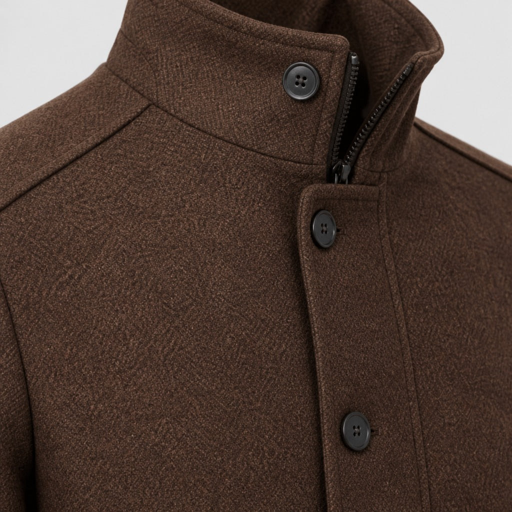 Men’s Wool Blend Stand Collar Jacket detail
