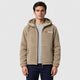 Men’s Zip-Up Hoodie with Cashmere Lining Khaki front