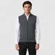Men’s Zip-Up Knit Waistcoat with Mandarin Collar Dark Grey front